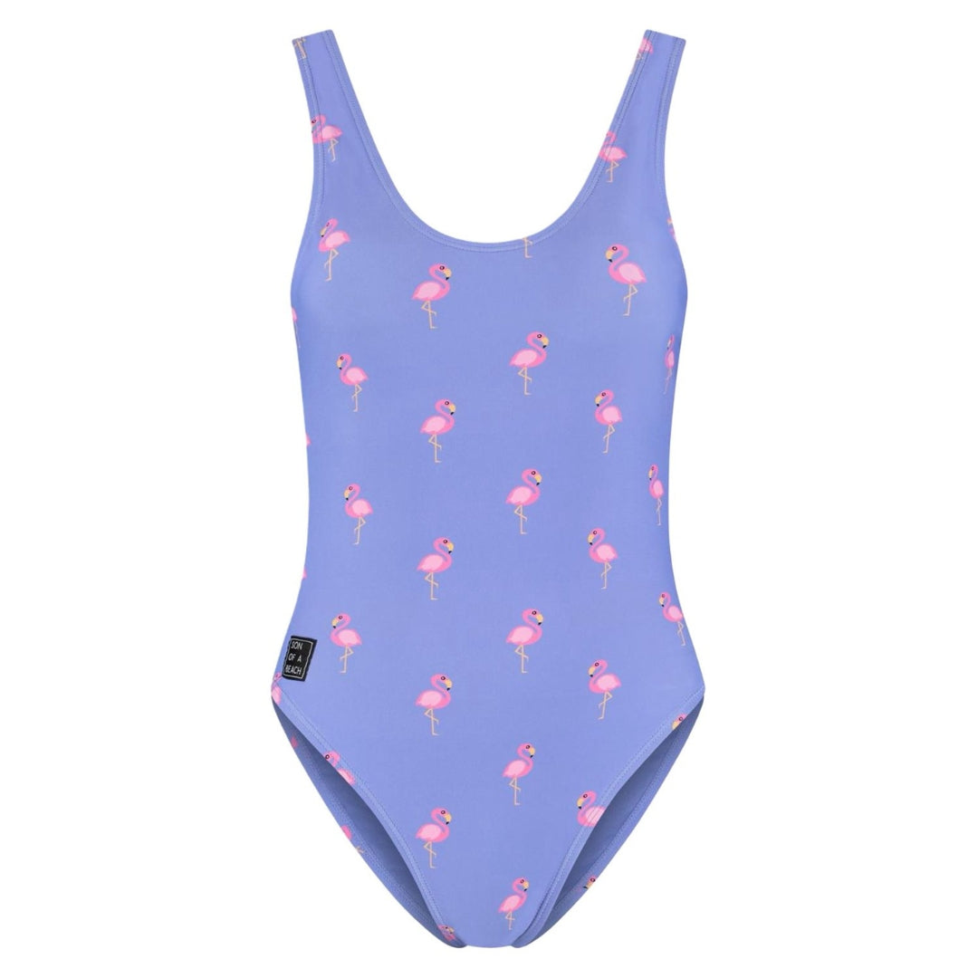 Flamingo, Purple, Women's Swimsuit