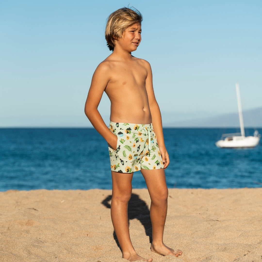 Olive, Boys Swim Shorts