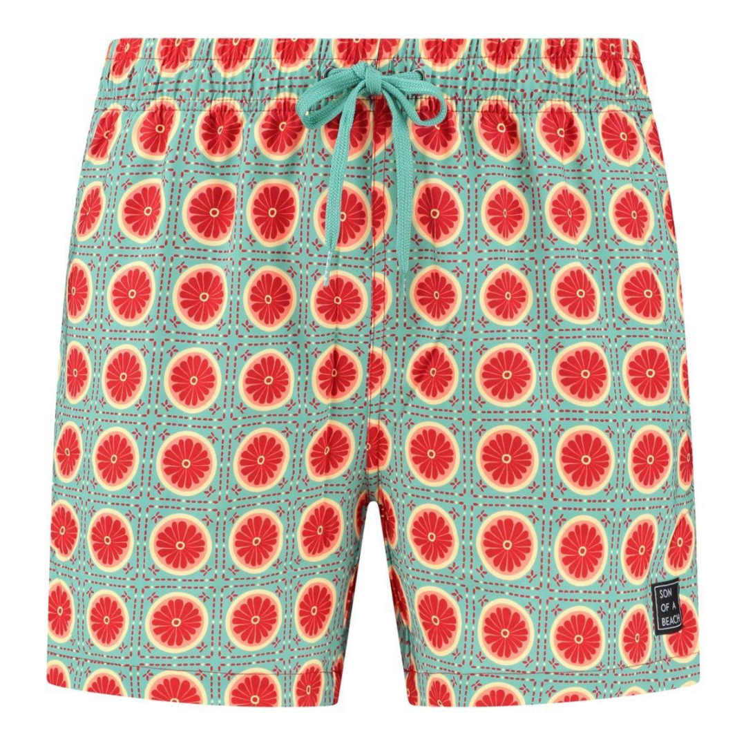 Nepal, Red, Men's swimming trunks