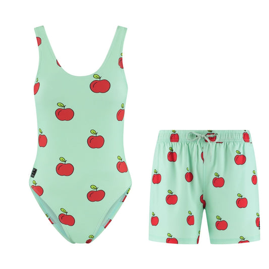 Apple, Mother and son swimsuit/swimming trunks