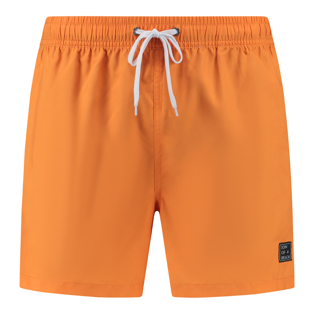 Solid, Orange, Boys Swim Shorts