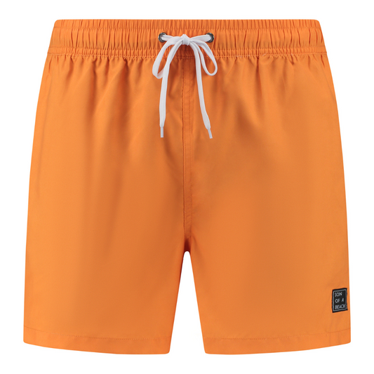 Solid, Orange, Boys Swim Shorts