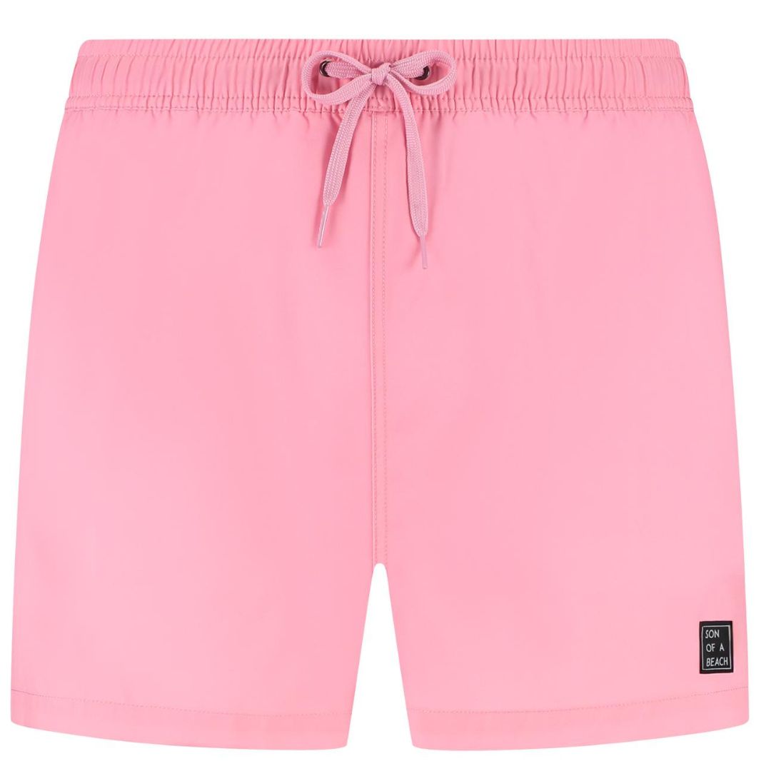 Solid, pink, Men's swim trunks