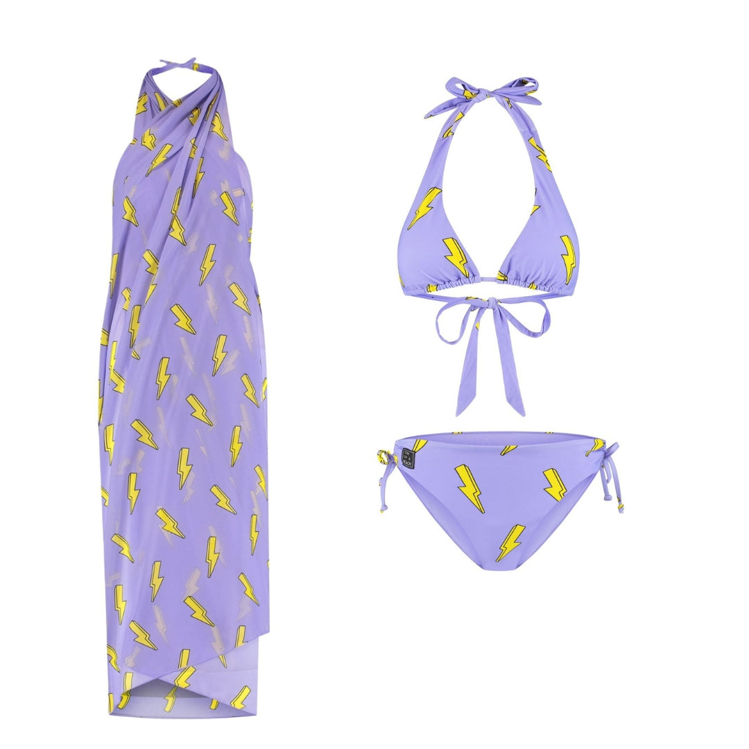 Lightning, Purple, Women's Bikini/wrap
