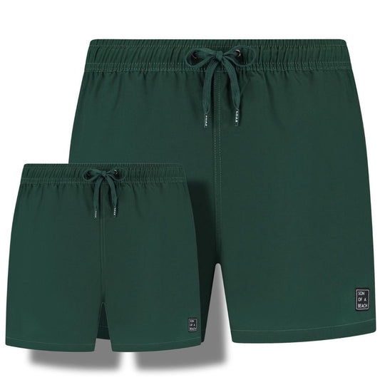 Solid, Green, Father and son swim shorts