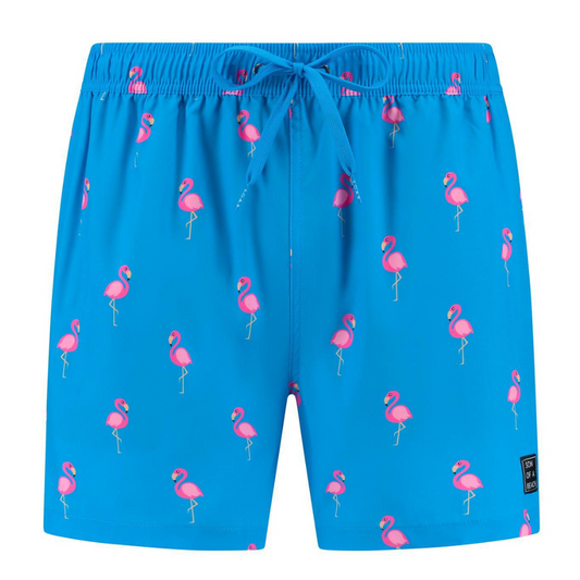Flamingo, Royal Blue, Men's swimming trunks