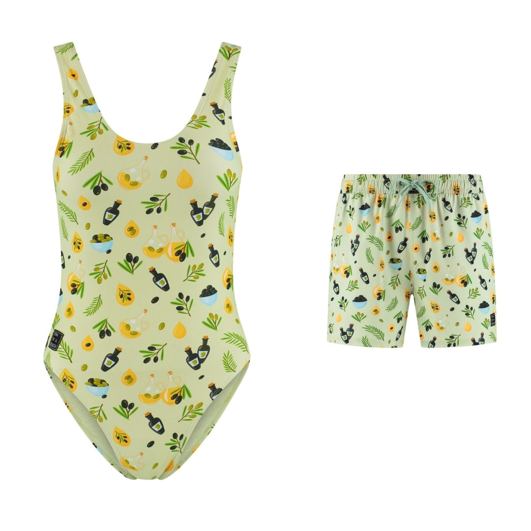 Olive, Mother and son swimsuit/swimming trunks