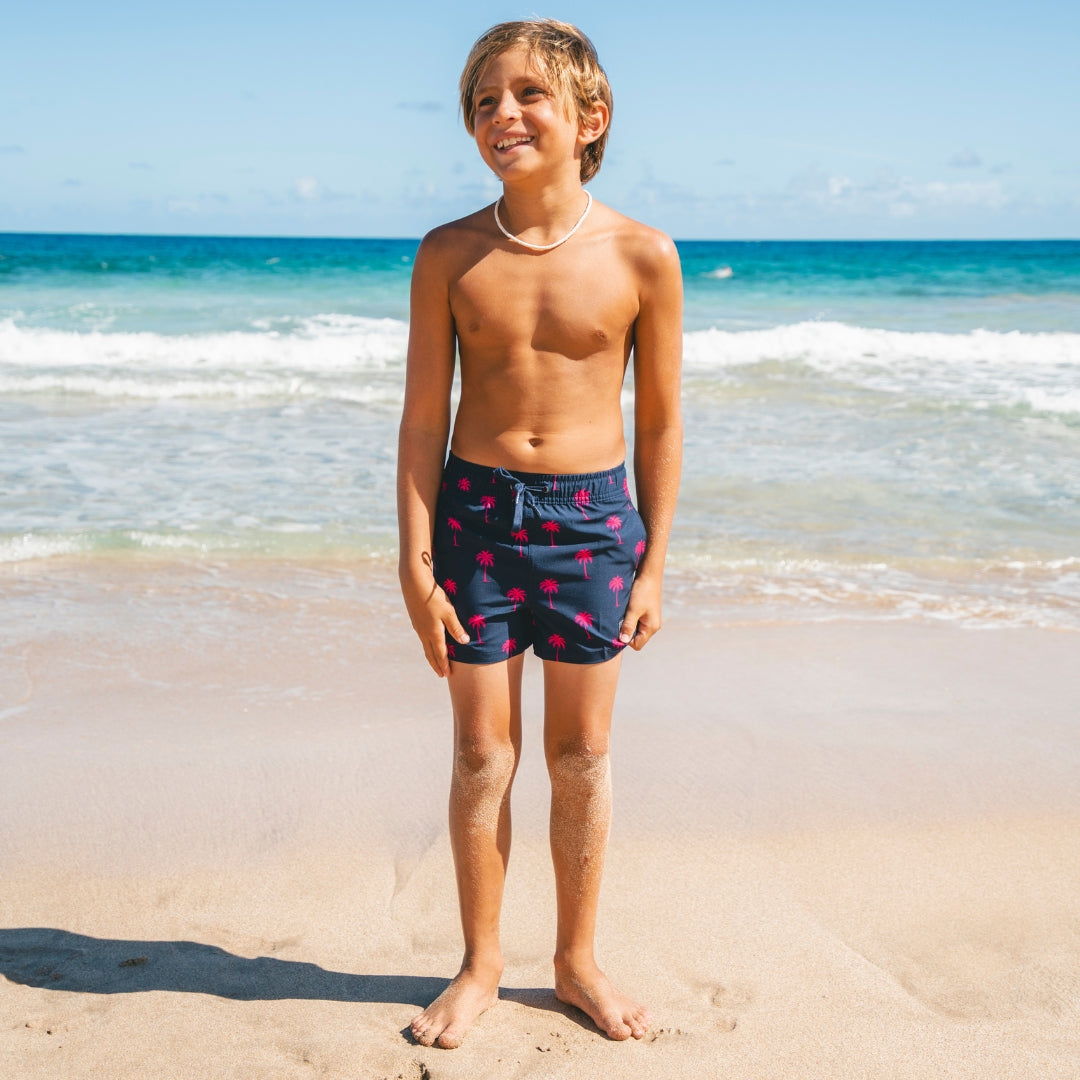 Palm Tree, Blue, Mother and Son Bikini/Swimming Trunks