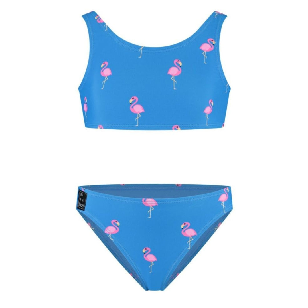 Flamingo, Royal Blue, Girls' bikini
