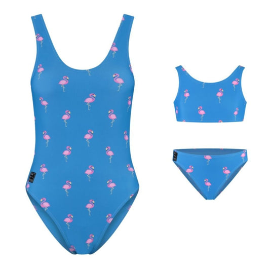Flamingo, Royal Blue, Mother and daughter swimsuit/bikini