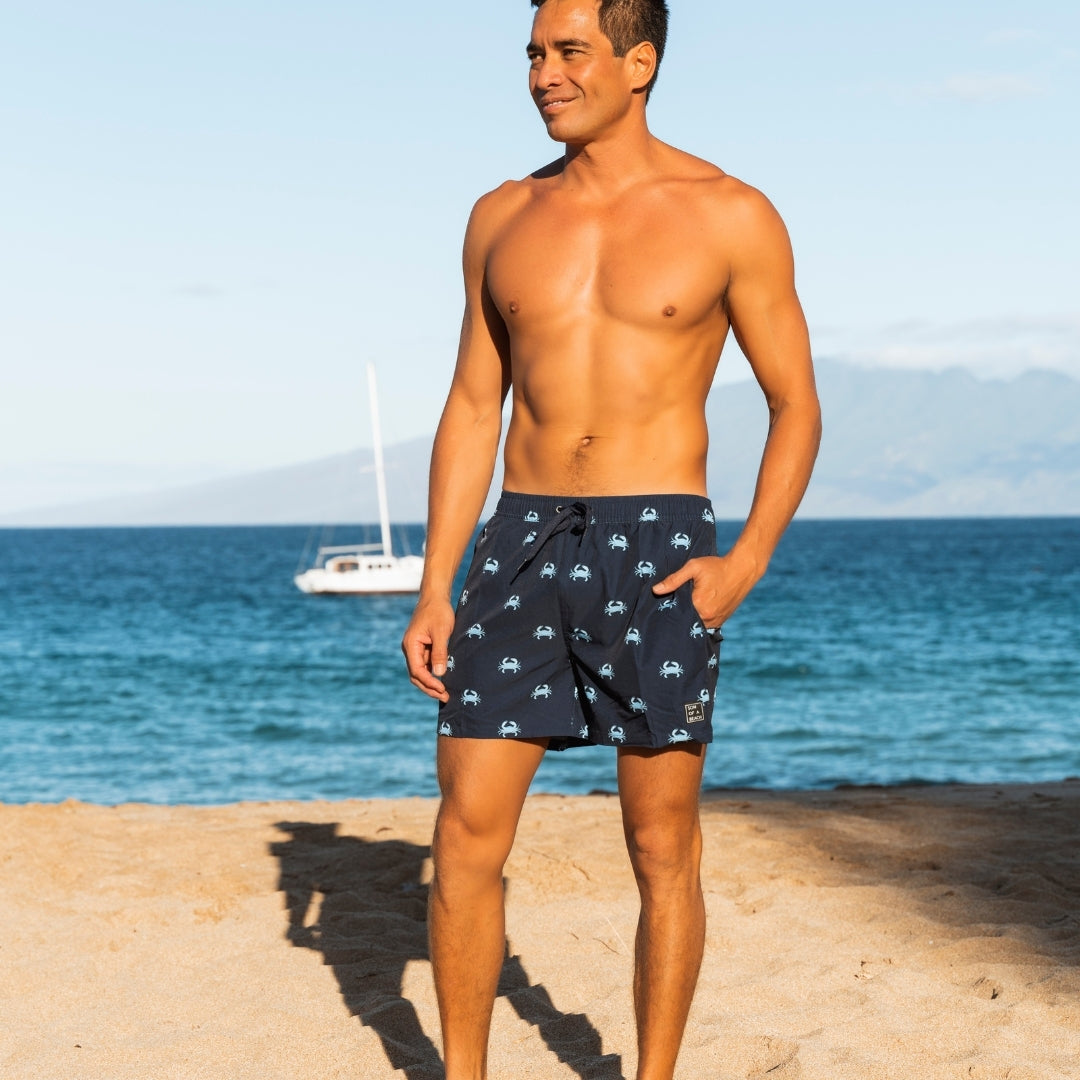 Crab, Blue, Men's Swim Shorts