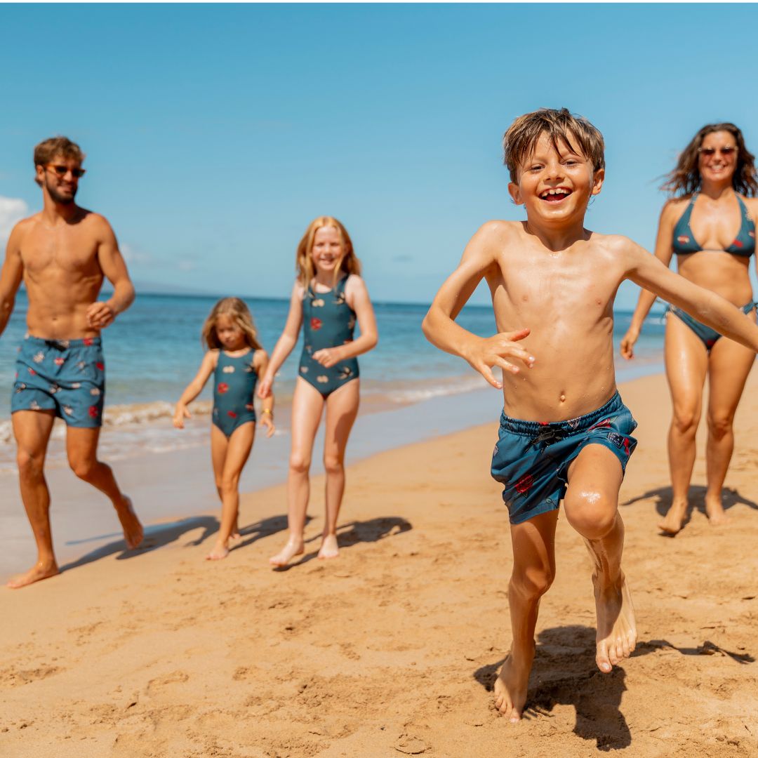 Tattoo, Blue, Father and son swim shorts