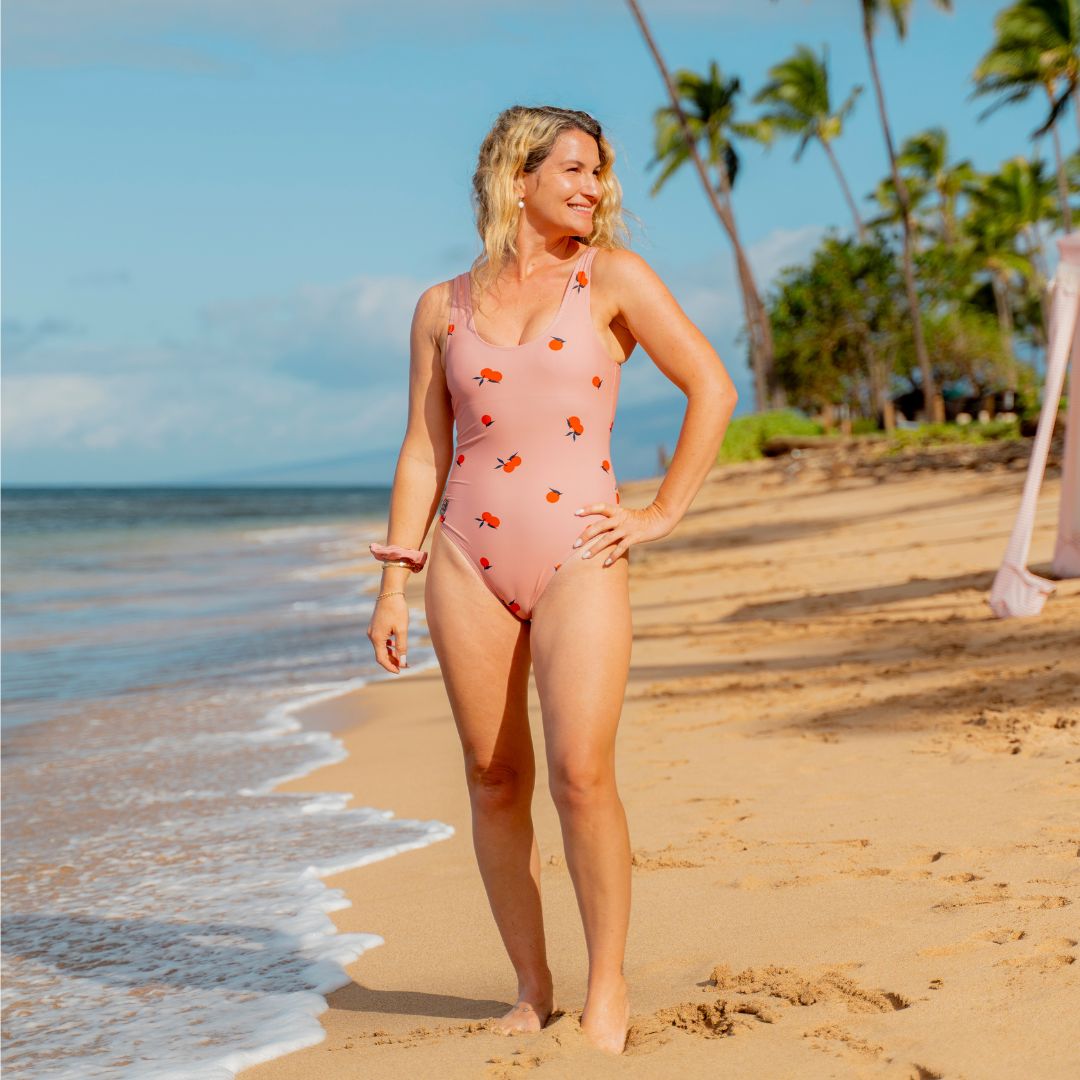 Orange, Orange, Mother and daughter swimsuit