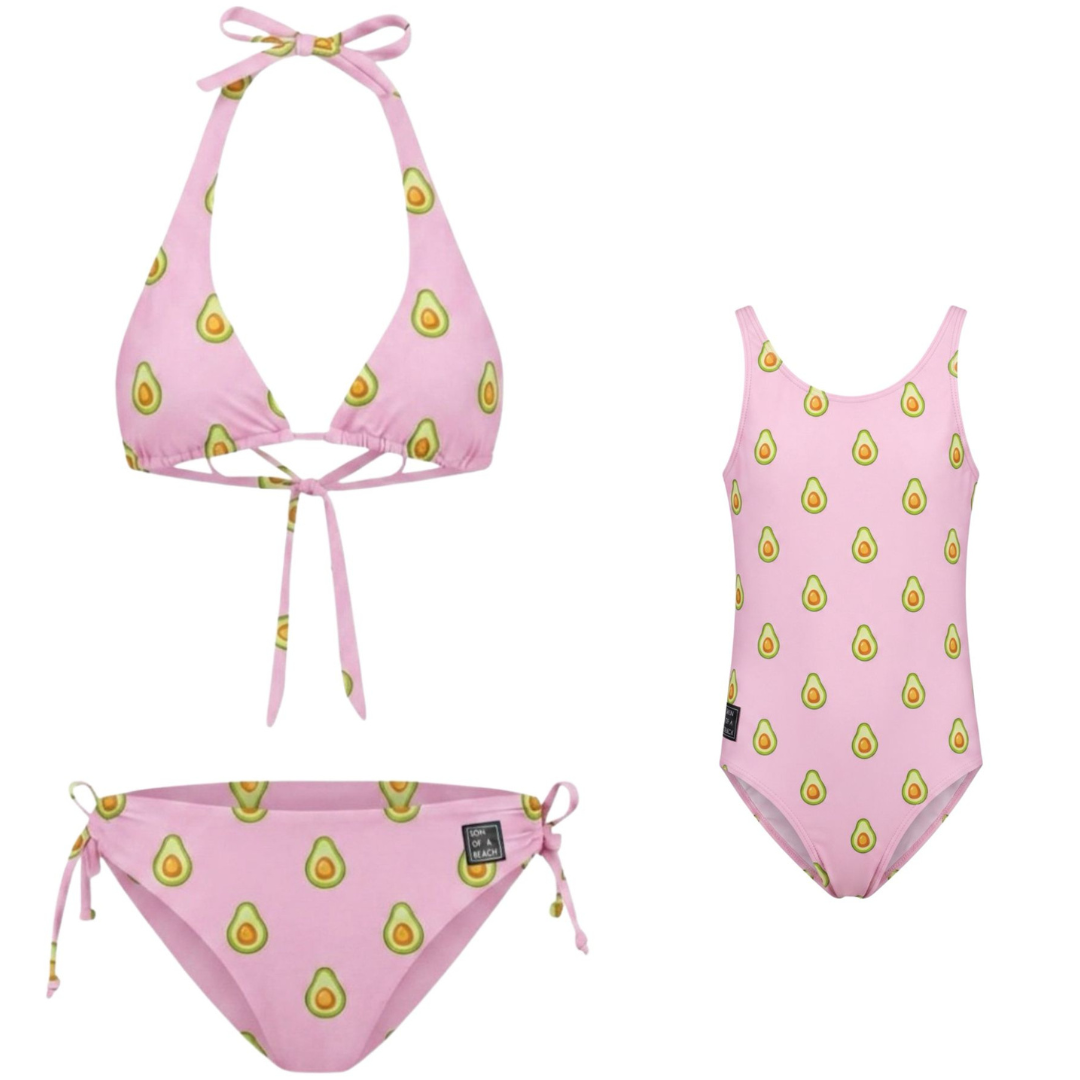 Avocado, Pink, Mother and daughter bikini/swimsuit