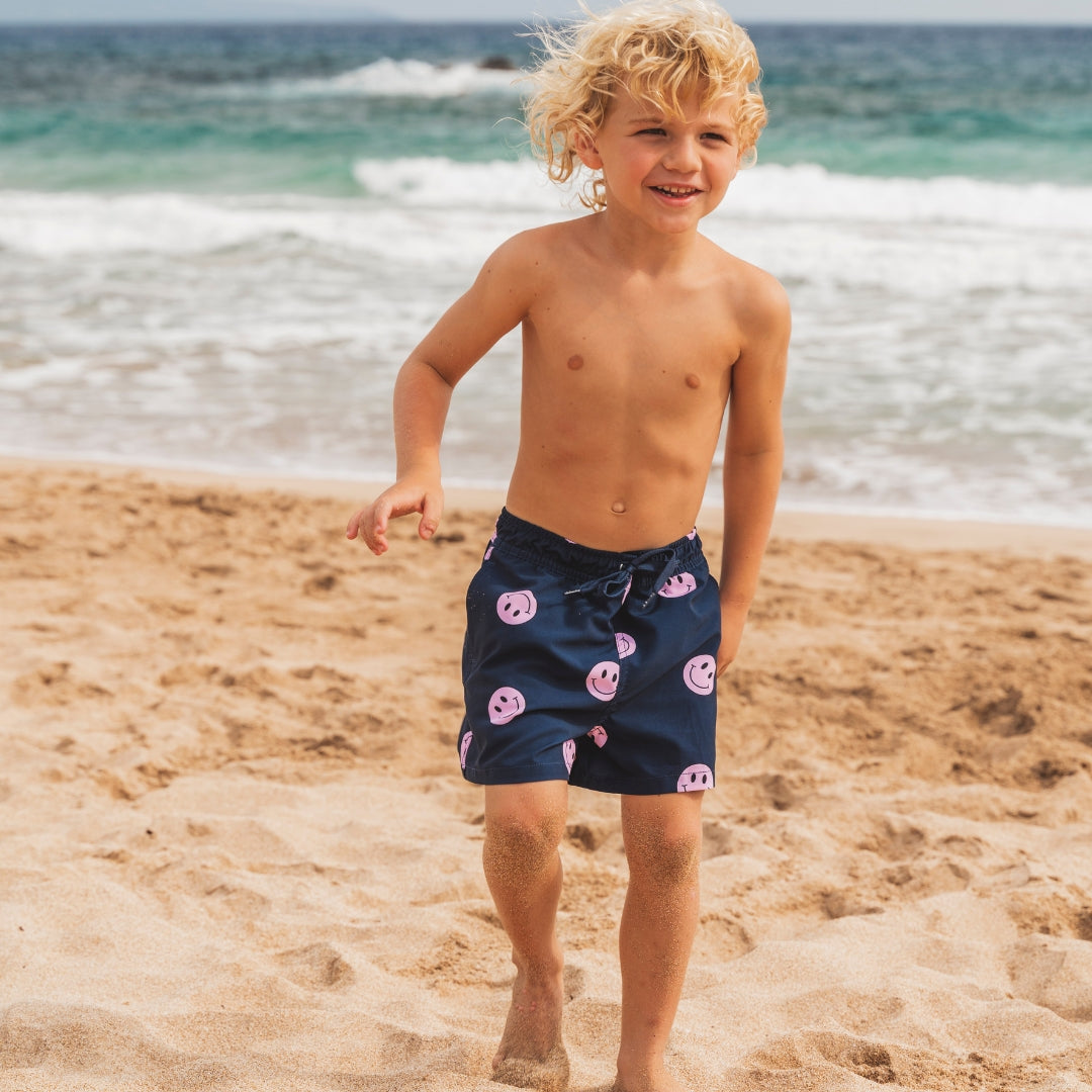 Smiley, Blue, Father and son swim shorts
