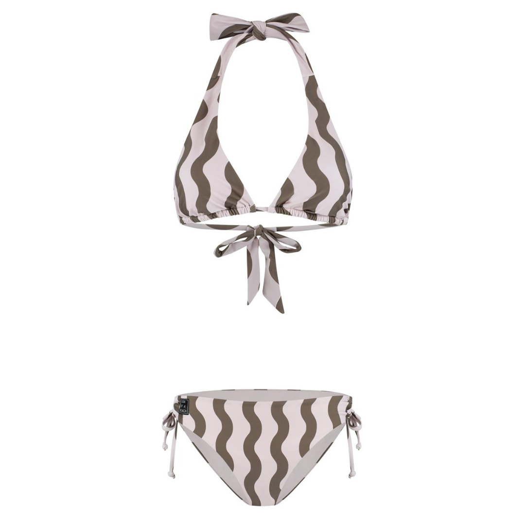 Striped, Wavy green, Women's Bikini