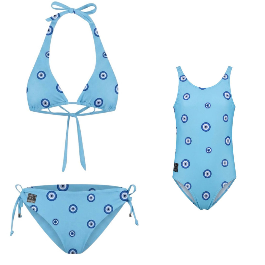 Eye, Blue, Mother and daughter bikini/swimsuit