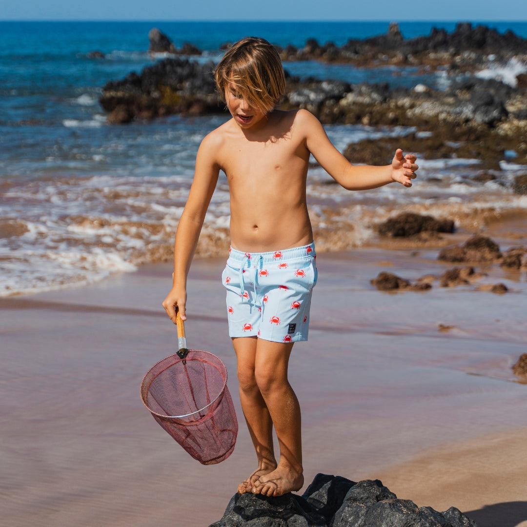 Crab, Light blue, Boys swimming trunks