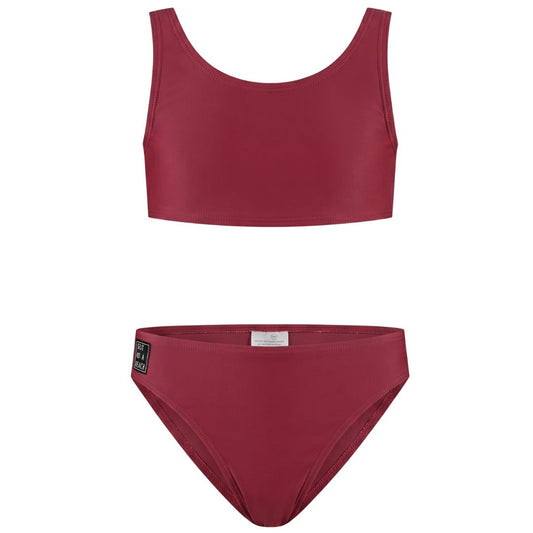 Solid, Dark red, Girls' bikini