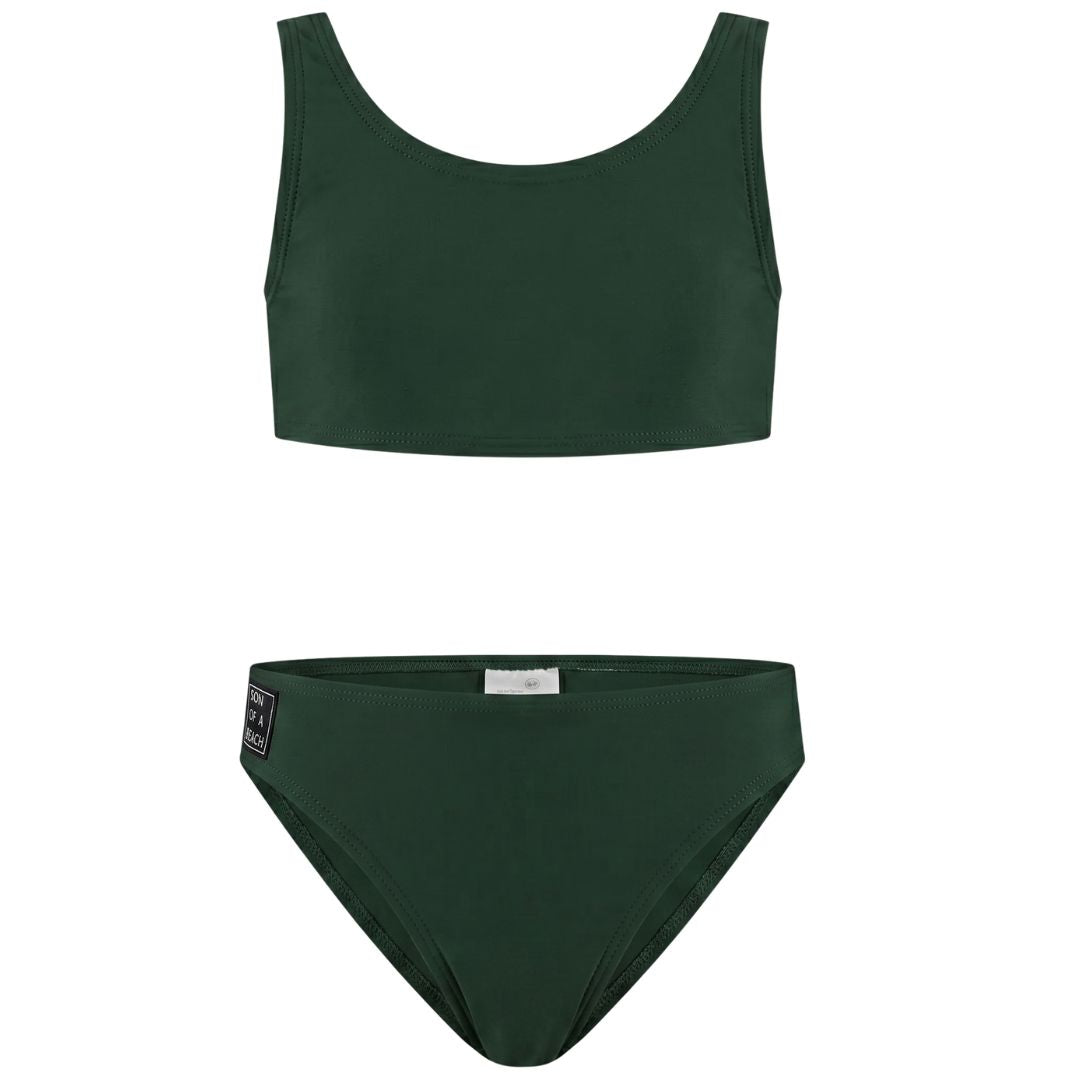 Solid, Green, Girls bikini
