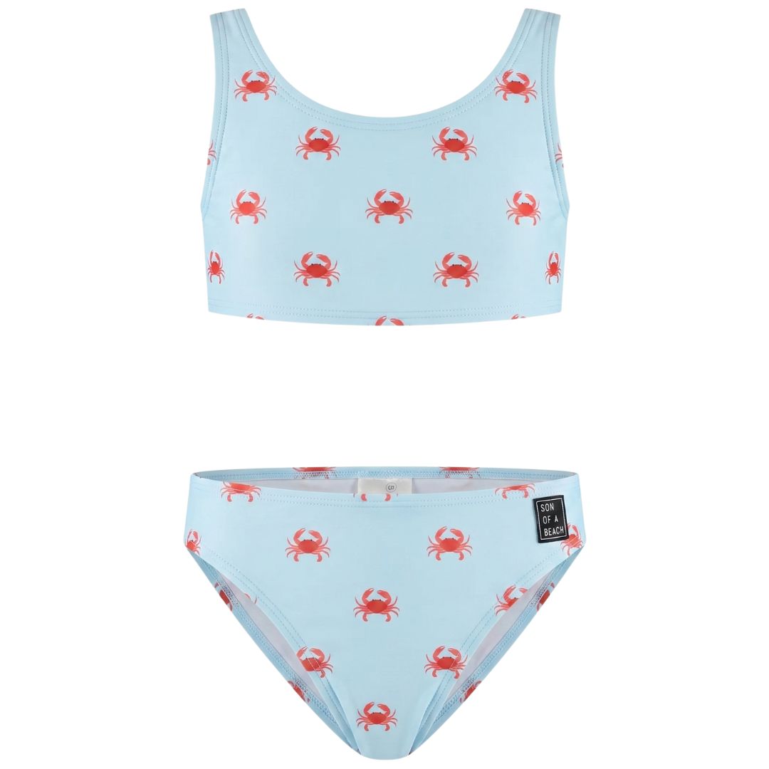 Crab, Light blue, Girls' bikini
