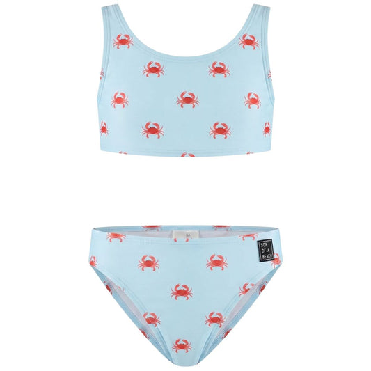 Crab, Light blue, Girls' bikini