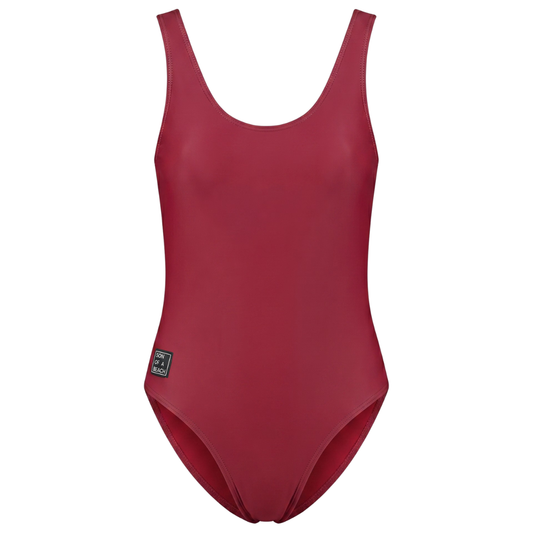 Solid, Dark red, Women's Swimsuit