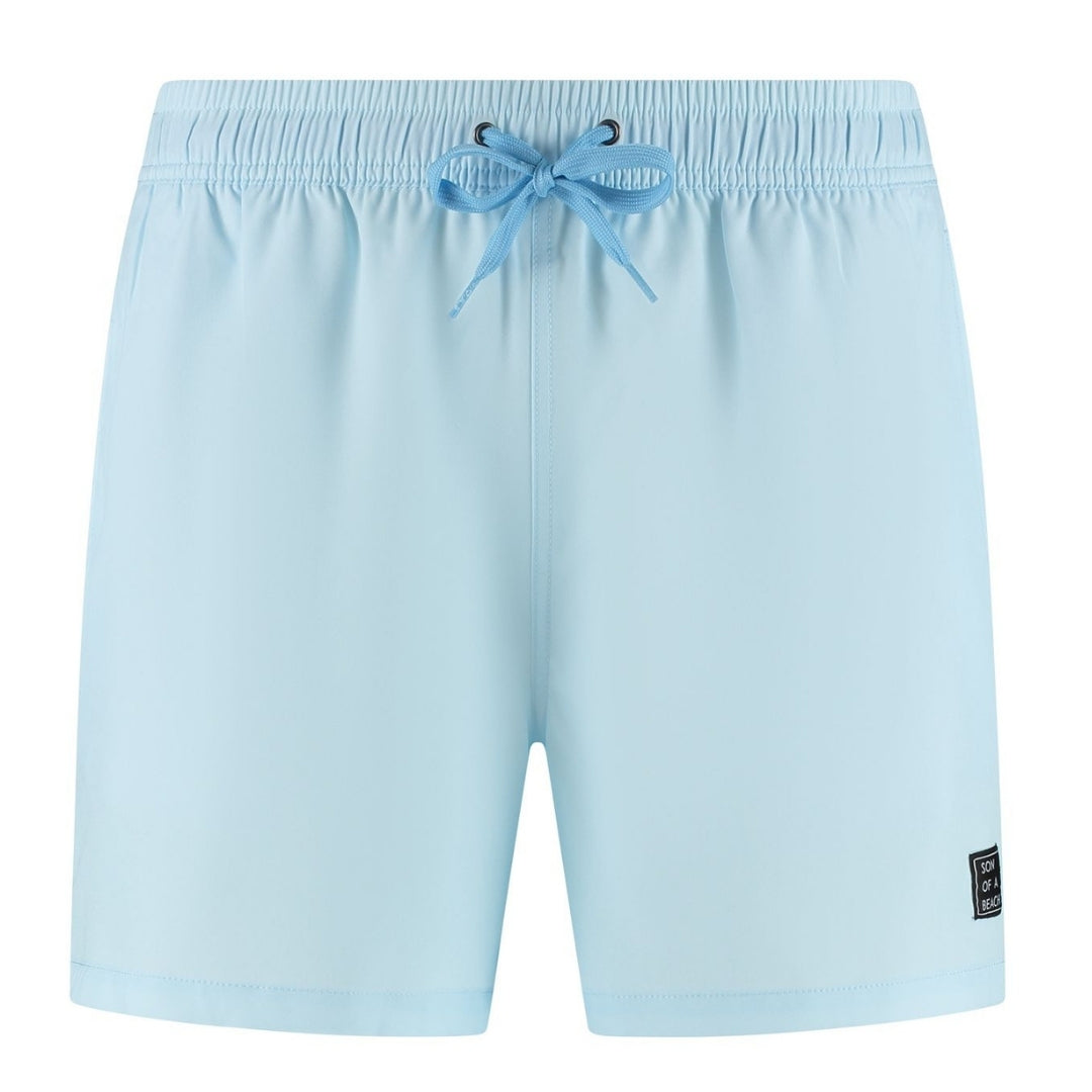 Solid, Light Blue, Boys Swim Shorts