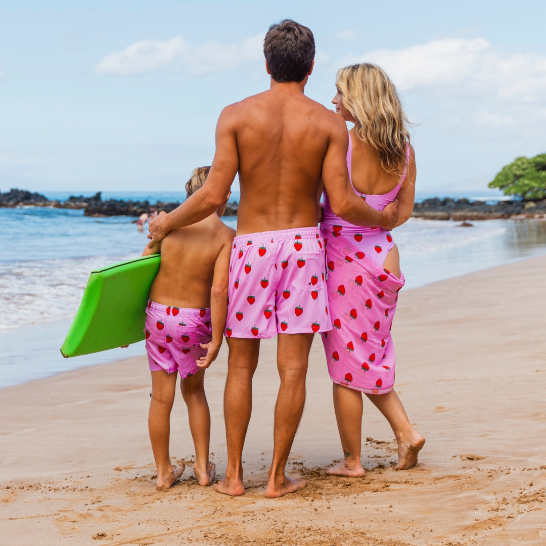 Strawberry, Father and son swim shorts