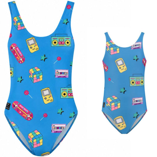 Retro, Mother and daughter swimsuit