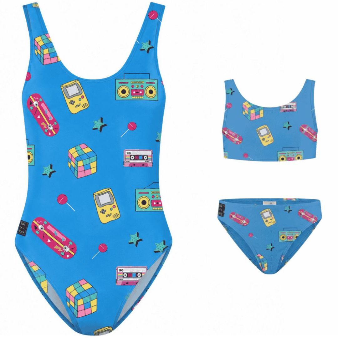 Retro,  Mother and daughter swimsuit/bikini