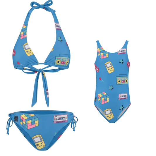 Retro, Mother and daughter bikini/swimsuit