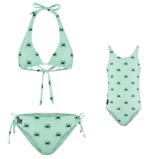 Crab, Green, Mother and daughter bikini/swimsuit