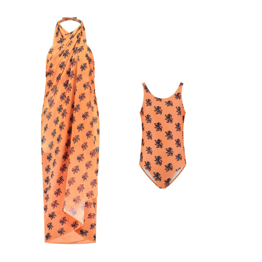 Orange Lion, Mother and daughter swimwear