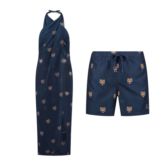 Tiger Head, Mother and Son Swimwear