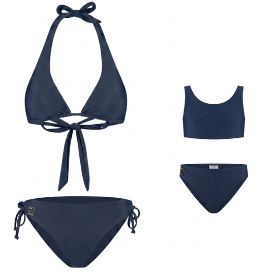 Solid, Blue, Mother and daughter bikinis
